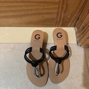 Guess Black and Tan Braided Sandals